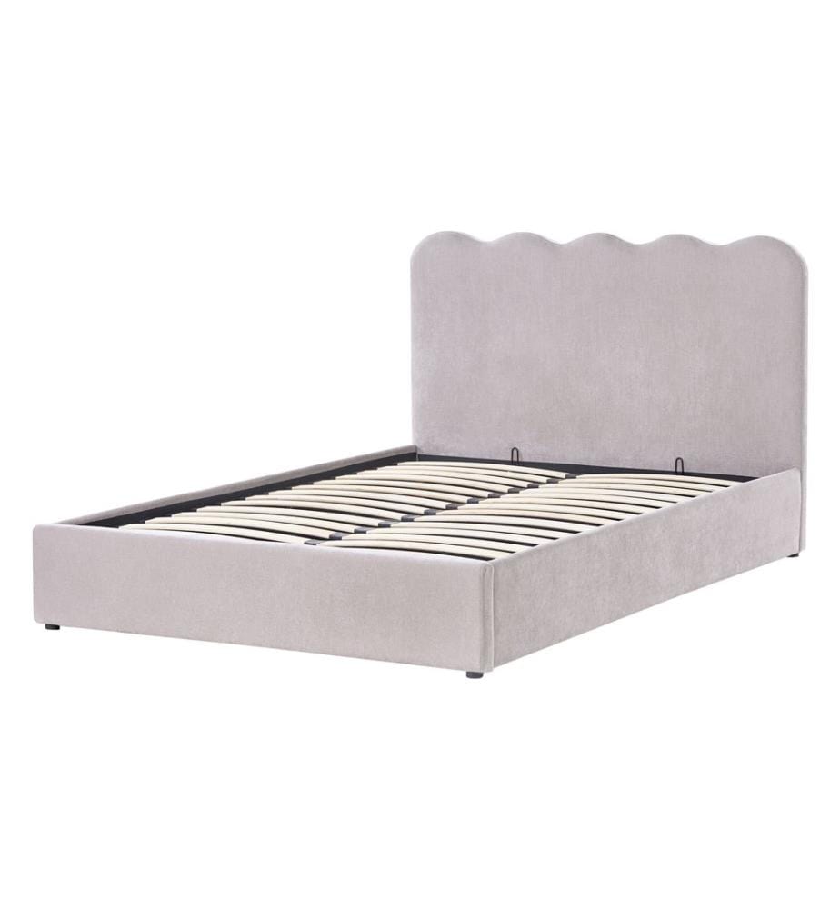 Lit ottoman Tissu chenille NANTERRE 140 x 200 cm Taupe