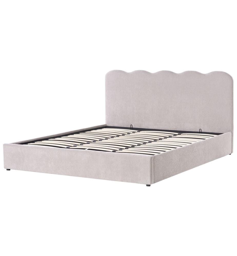 Lit ottoman Tissu chenille NANTERRE 180 x 200 cm Taupe
