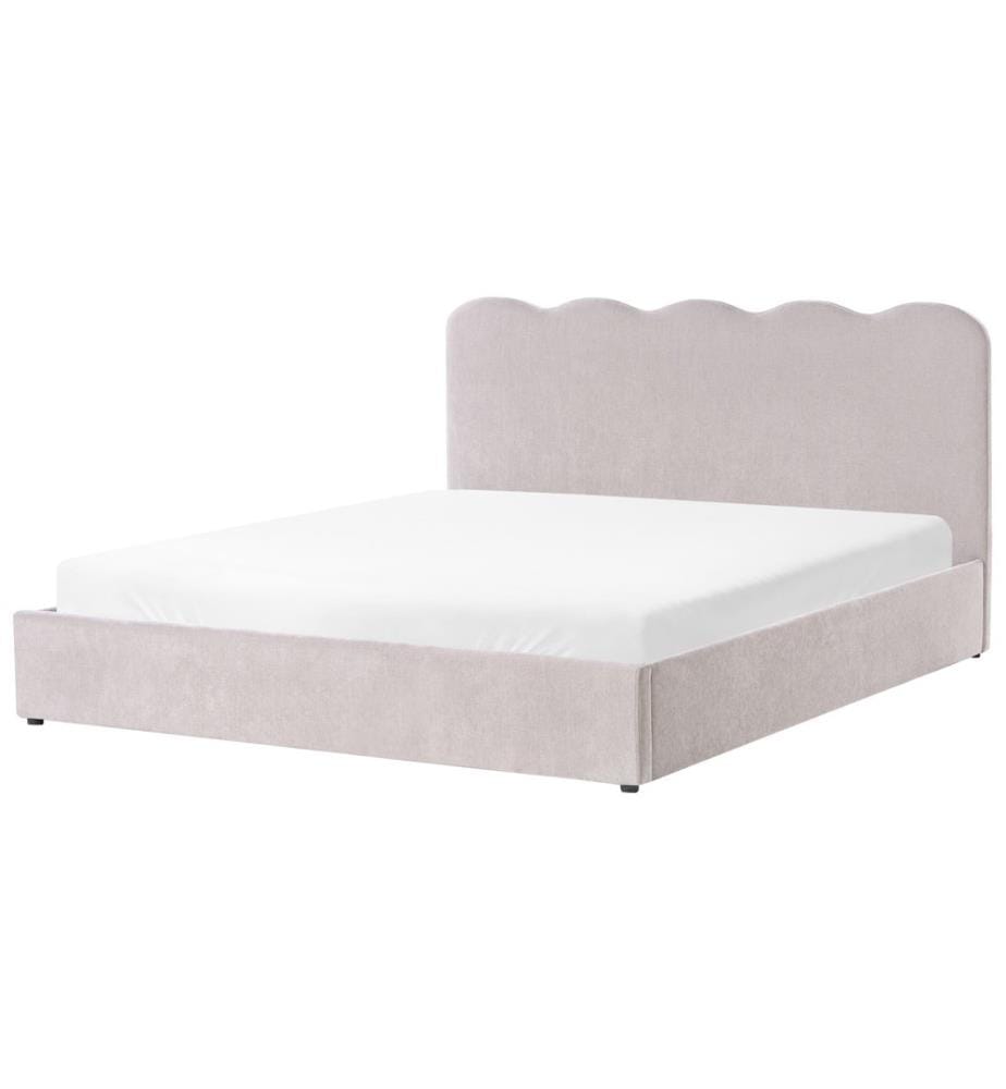 Lit ottoman Tissu chenille NANTERRE 180 x 200 cm Taupe