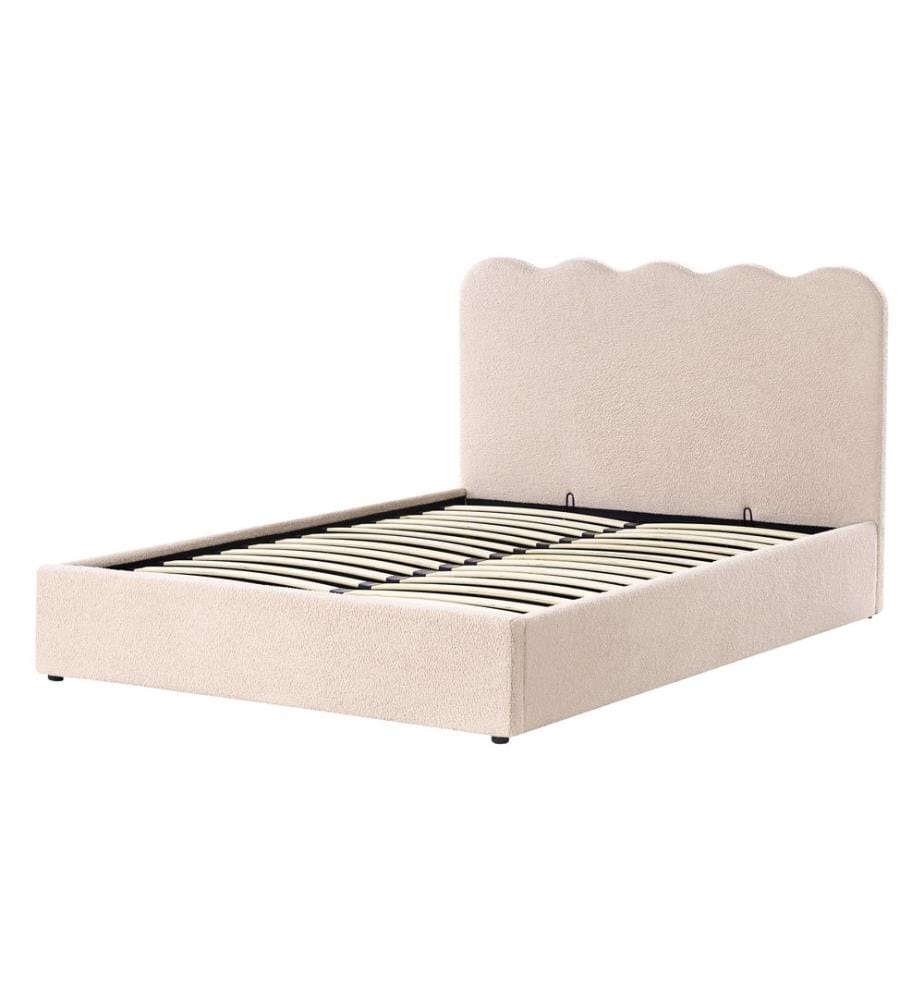Lit ottoman Bouclé NANTERRE 140 x 200 cm Beige
