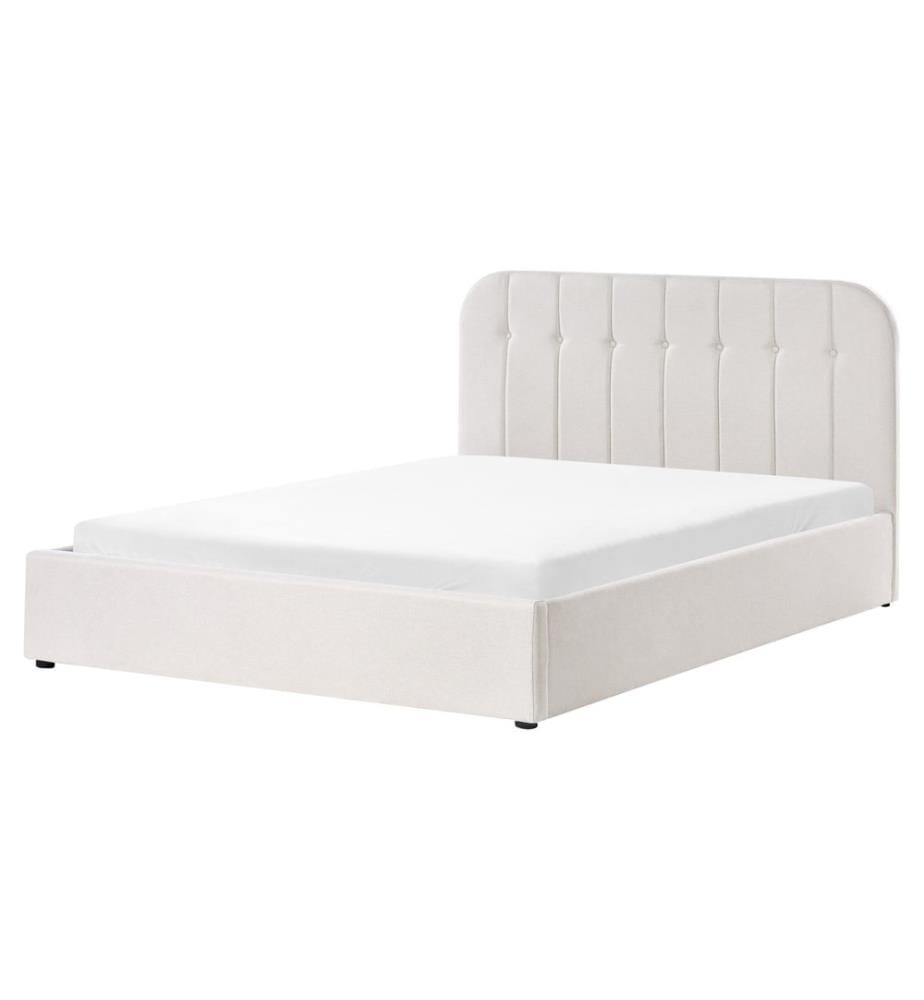Lit ottoman Tissu CHALLANS 160 x 200 cm Blanc cassé