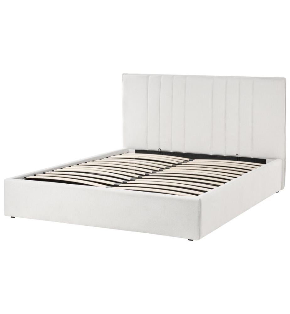 Lit ottoman Tissu TARASCON 140 x 200 cm Beige clair