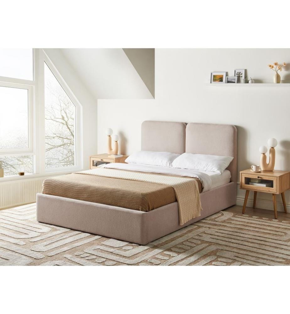 Lit ottoman Tissu ARBOIS 140 x 200 cm Beige