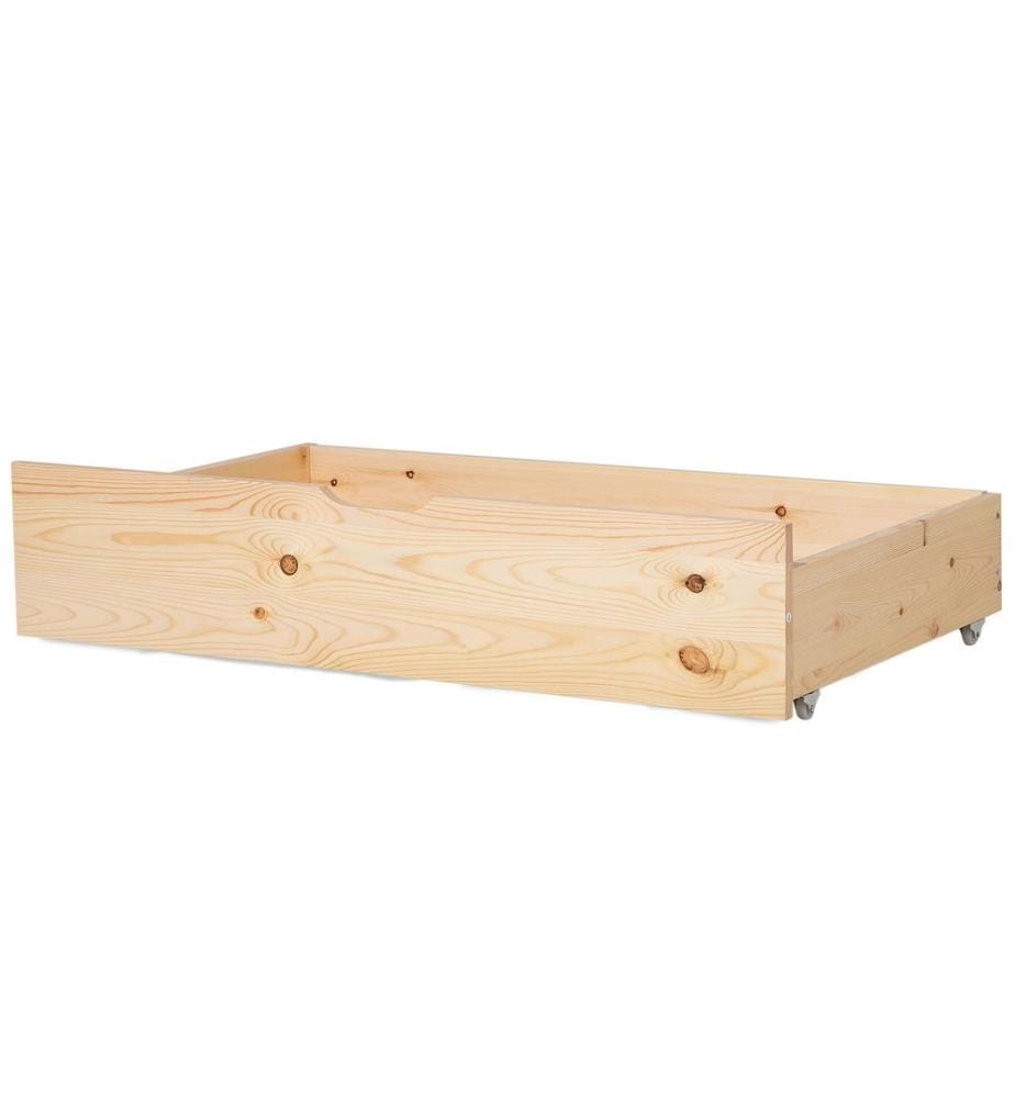 Lot de 2 tiroirs de rangement pour lit Bois de pin RUMILLY Marron clair