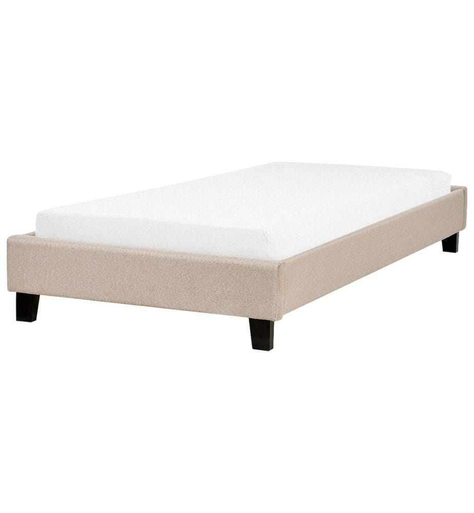 Bed without Headboard Fabric ROANNE 90 x 200 cm (EU Single) Beige
