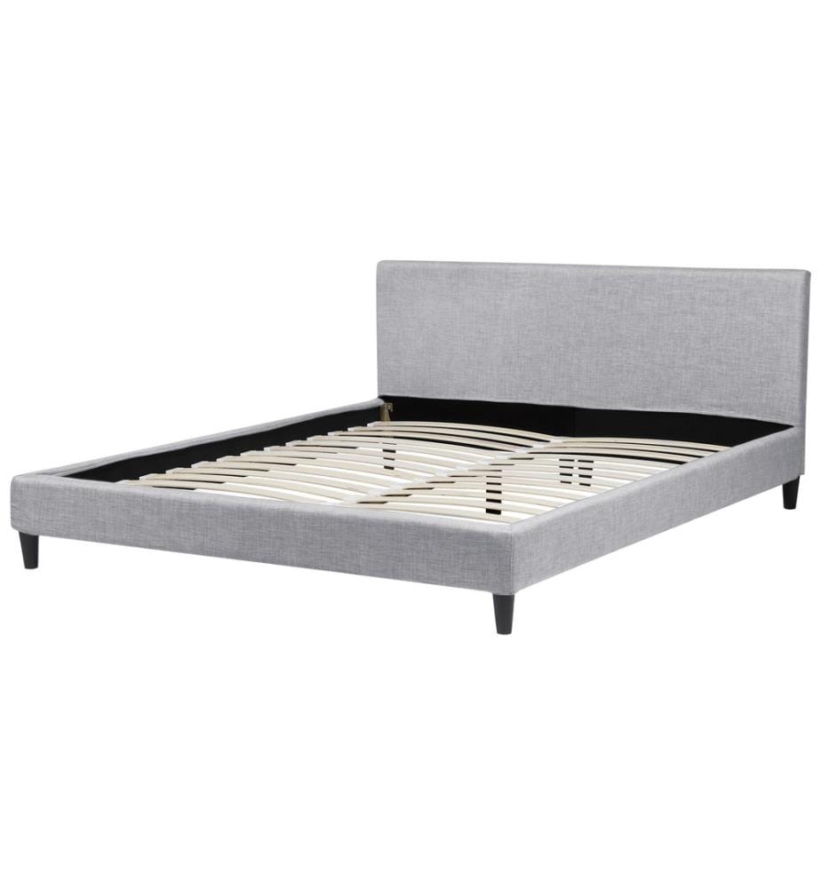 Lit avec LED Tissu FITOU 180 x 200 cm Gris clair
