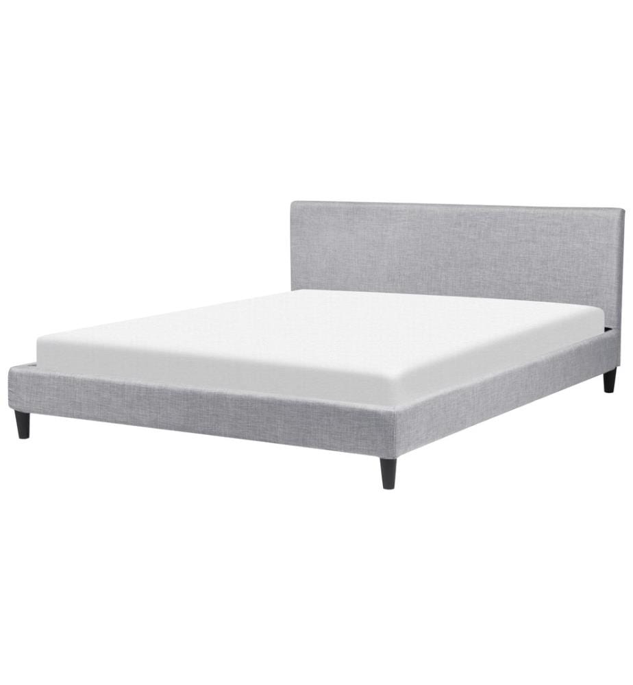 Lit avec LED Tissu FITOU 180 x 200 cm Gris clair