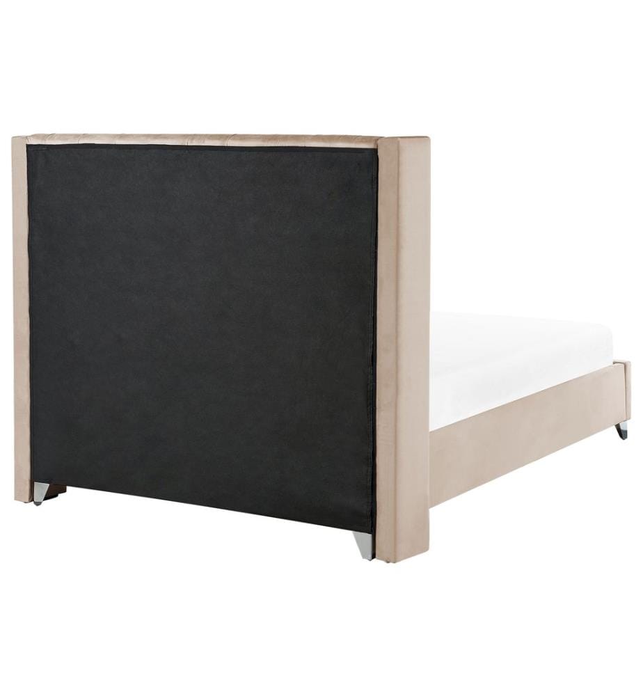 Lit avec sommier Velours LUBBON 180 x 200 cm Beige