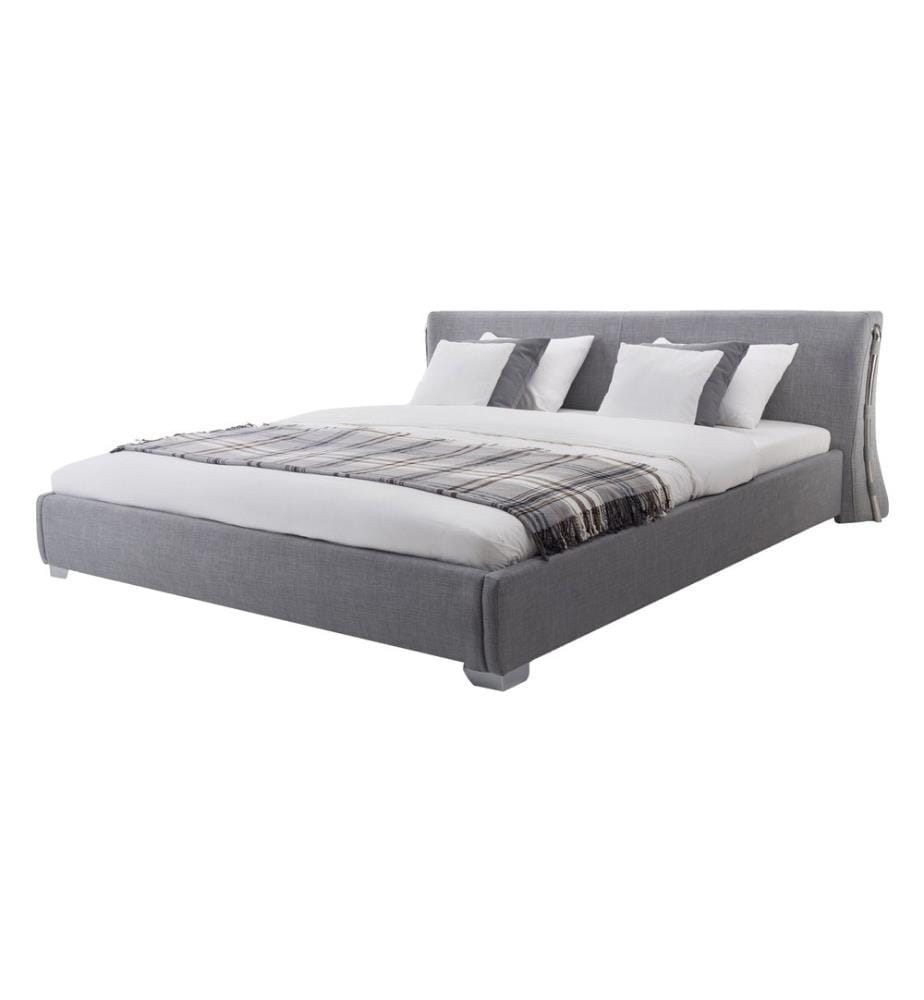 Lit avec sommier Tissu PARIS 140 x 200 cm Gris