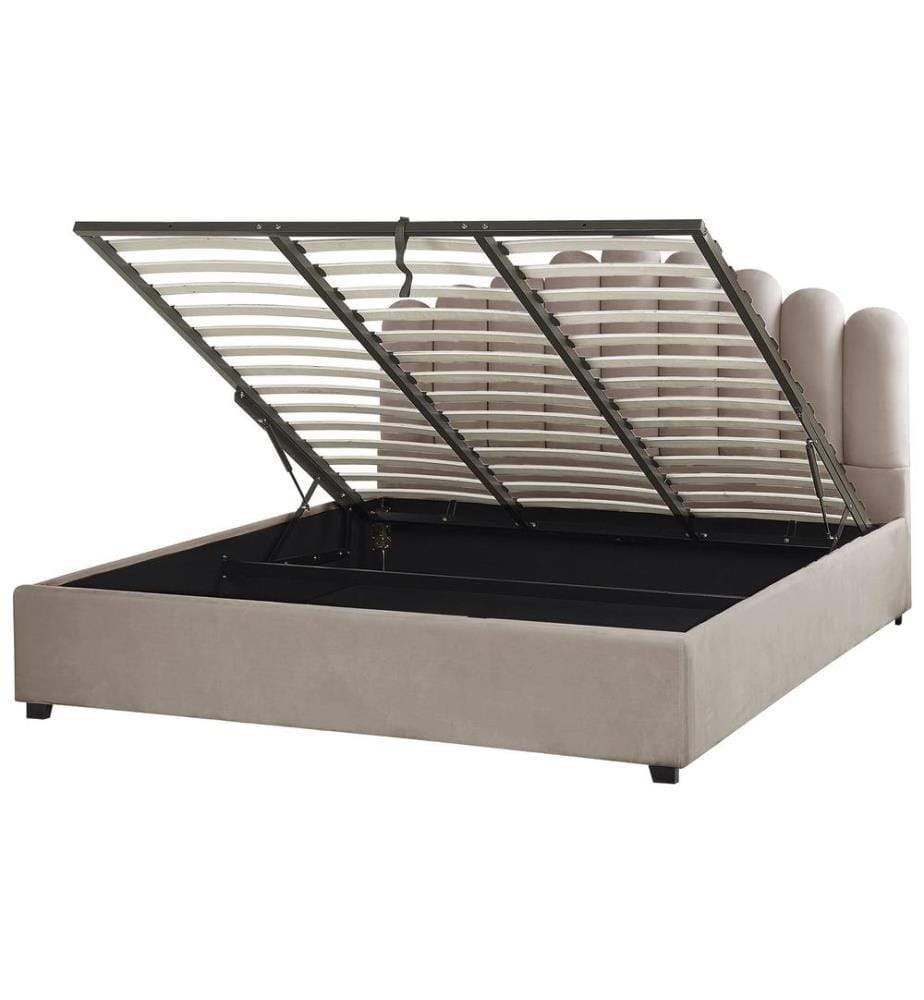 Lit ottoman Velours VINCENNES 180 x 200 cm Taupe