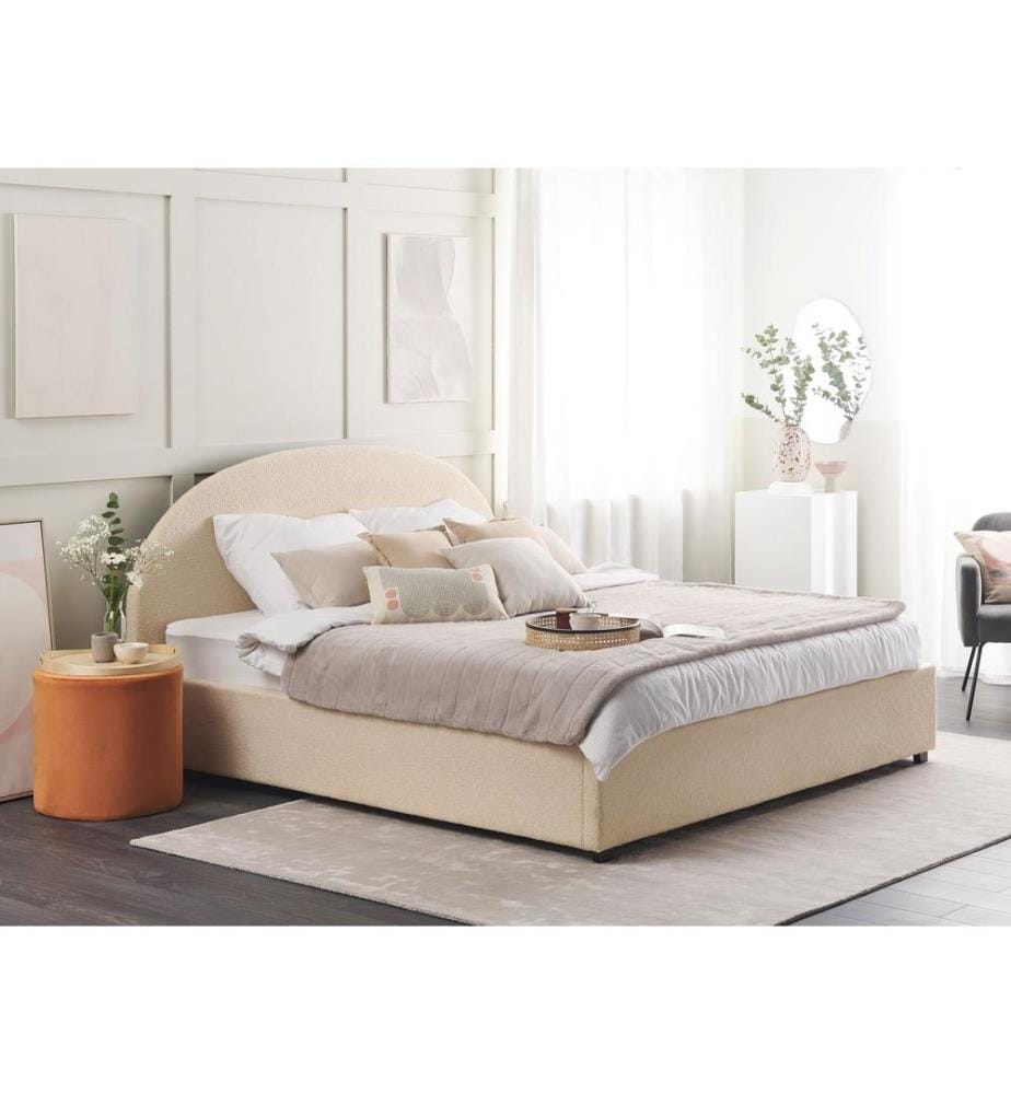 Lit ottoman Bouclé VAUCLUSE 180 x 200 cm Beige