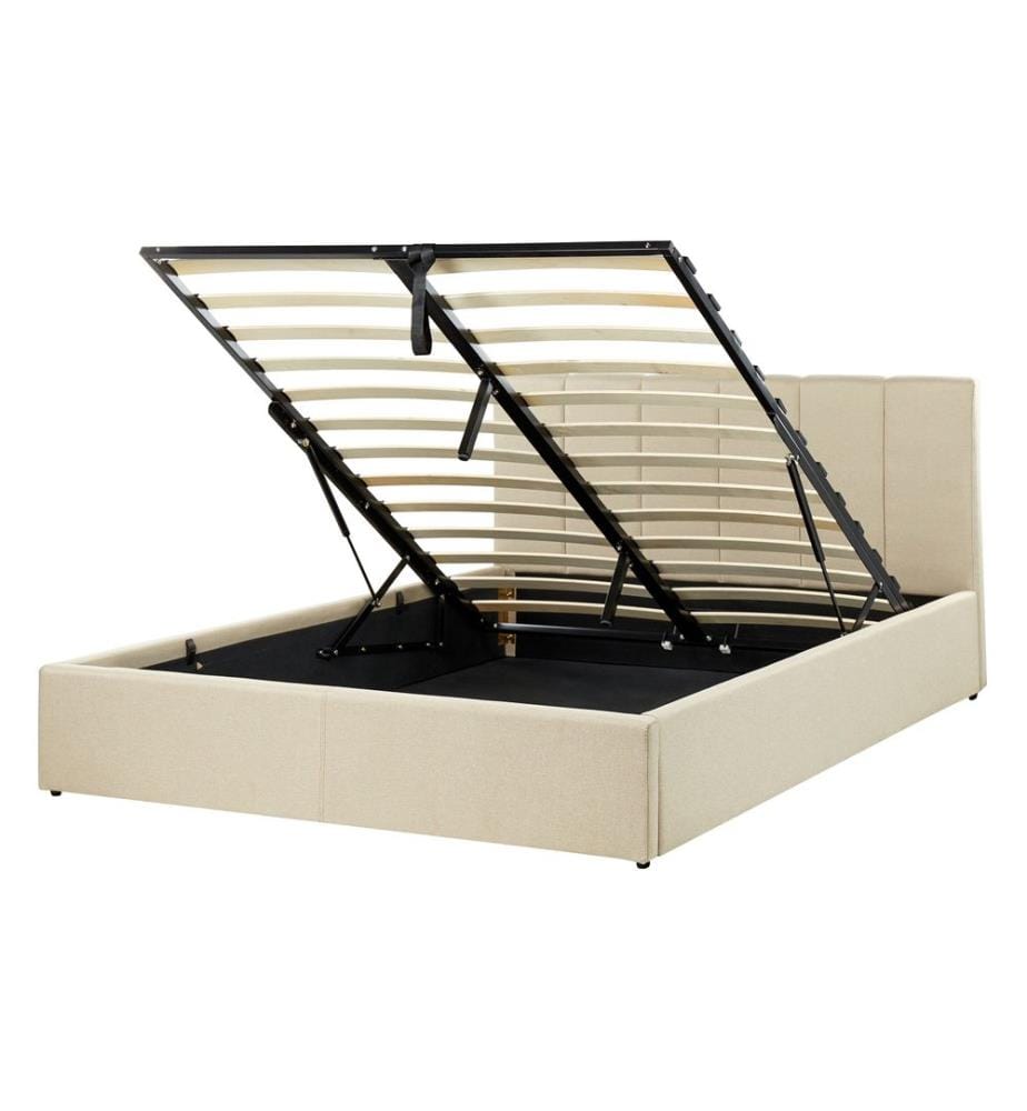 Lit ottoman Tissu DREUX 140 x 200 cm Beige