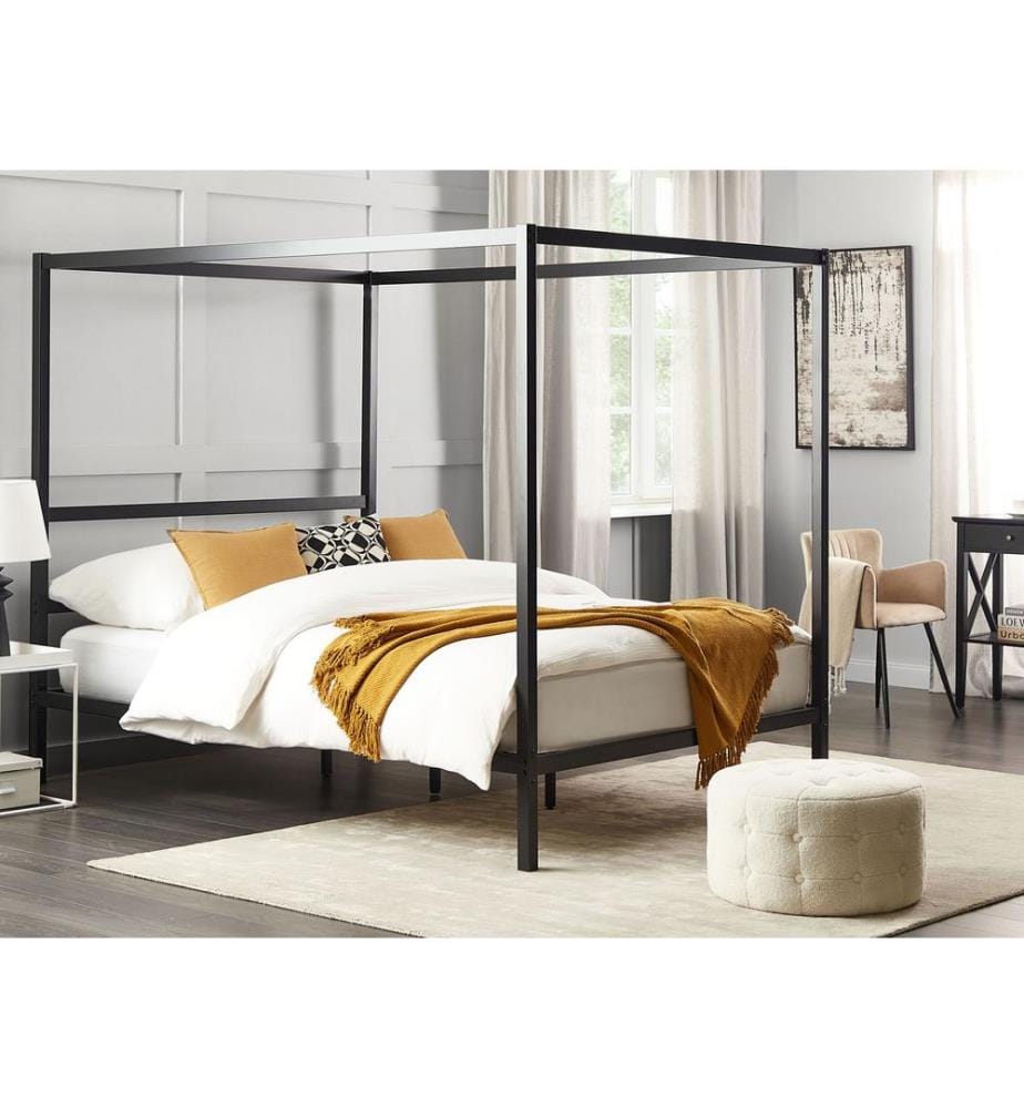 Himmelbett Metall LESTARDS 160 x 200 cm Schwarz