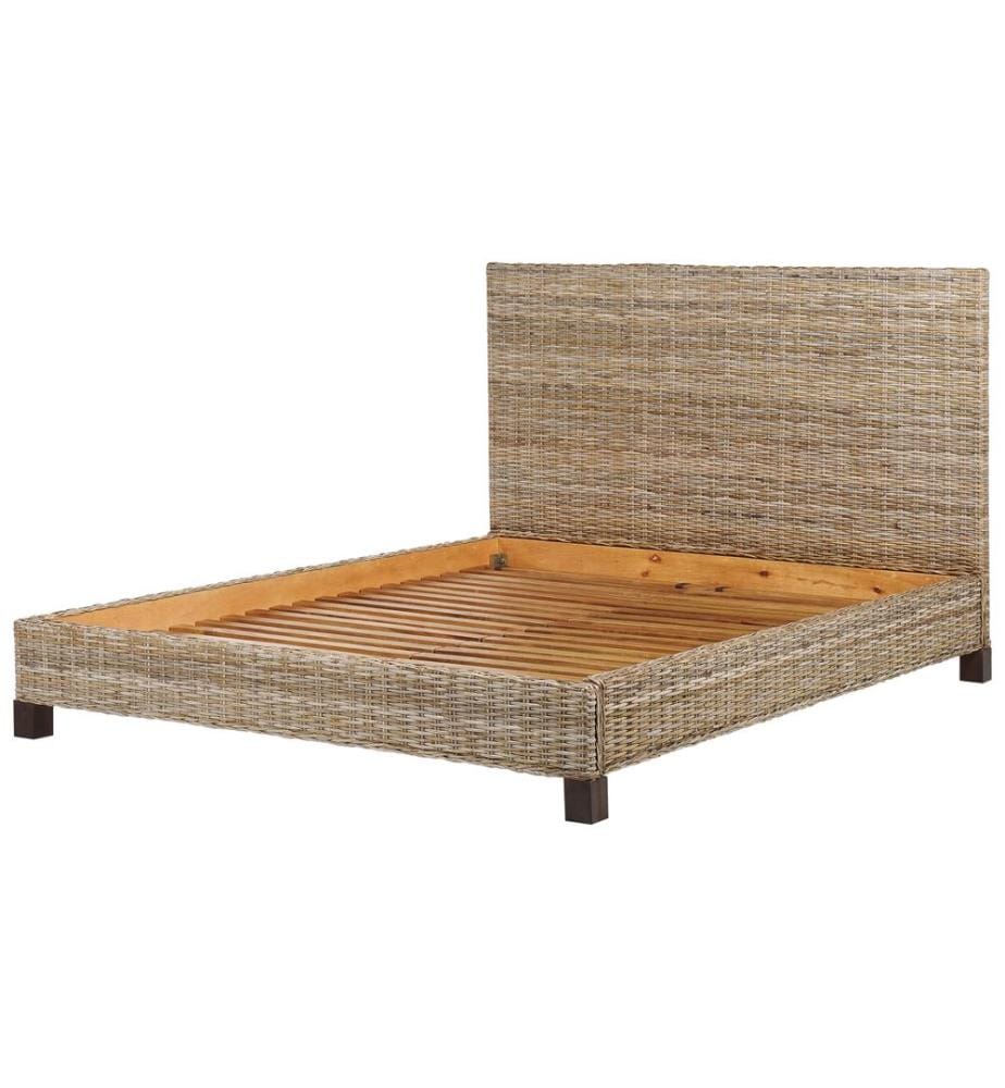 Lit avec sommier Rotin SALBRIS 180 x 200 cm Naturel