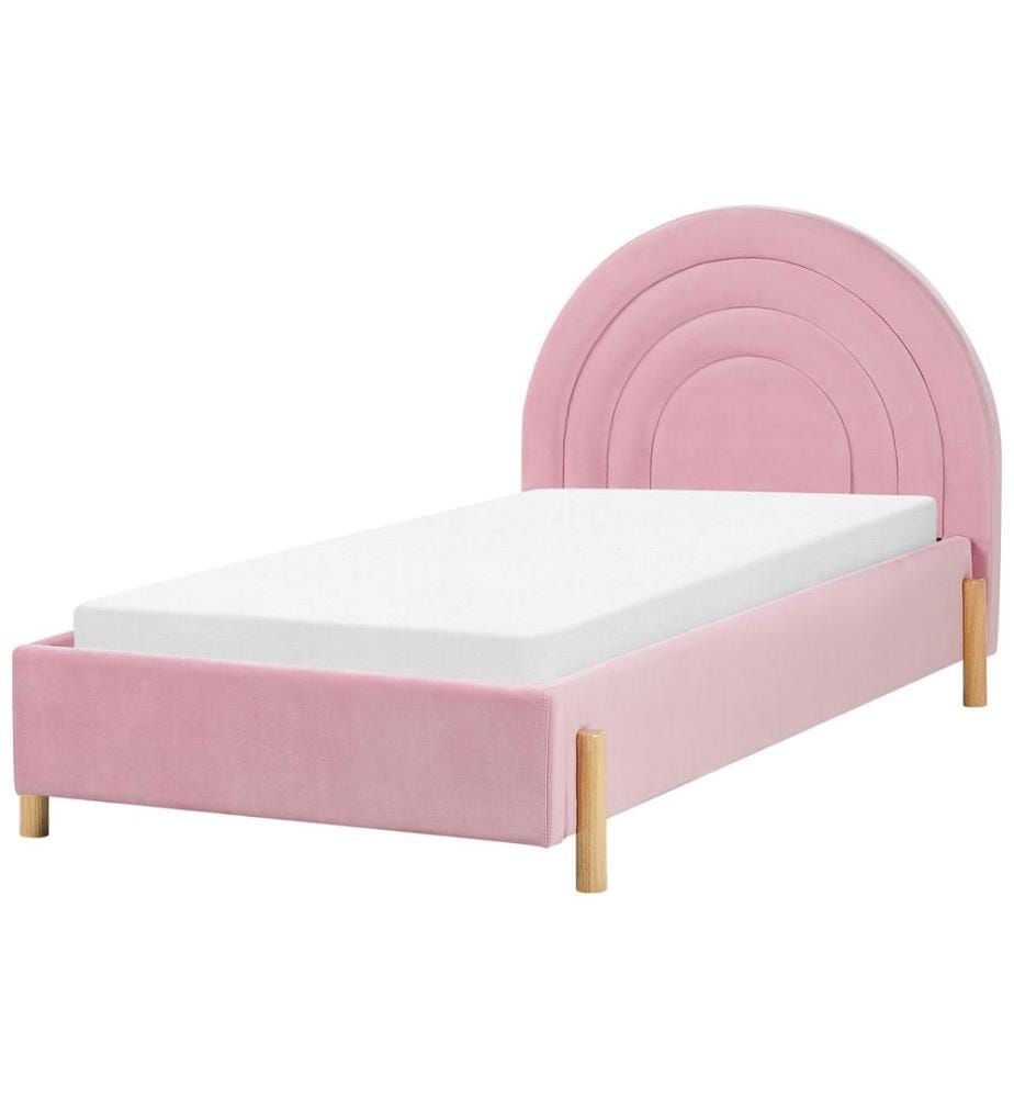 Lit d'enfant Velours ANET 90 x 200 cm Rose