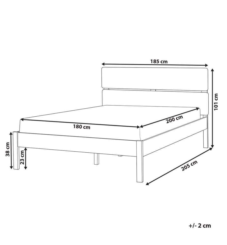 Lit avec sommier Bois BOISSET 180 x 200 cm Marron foncé