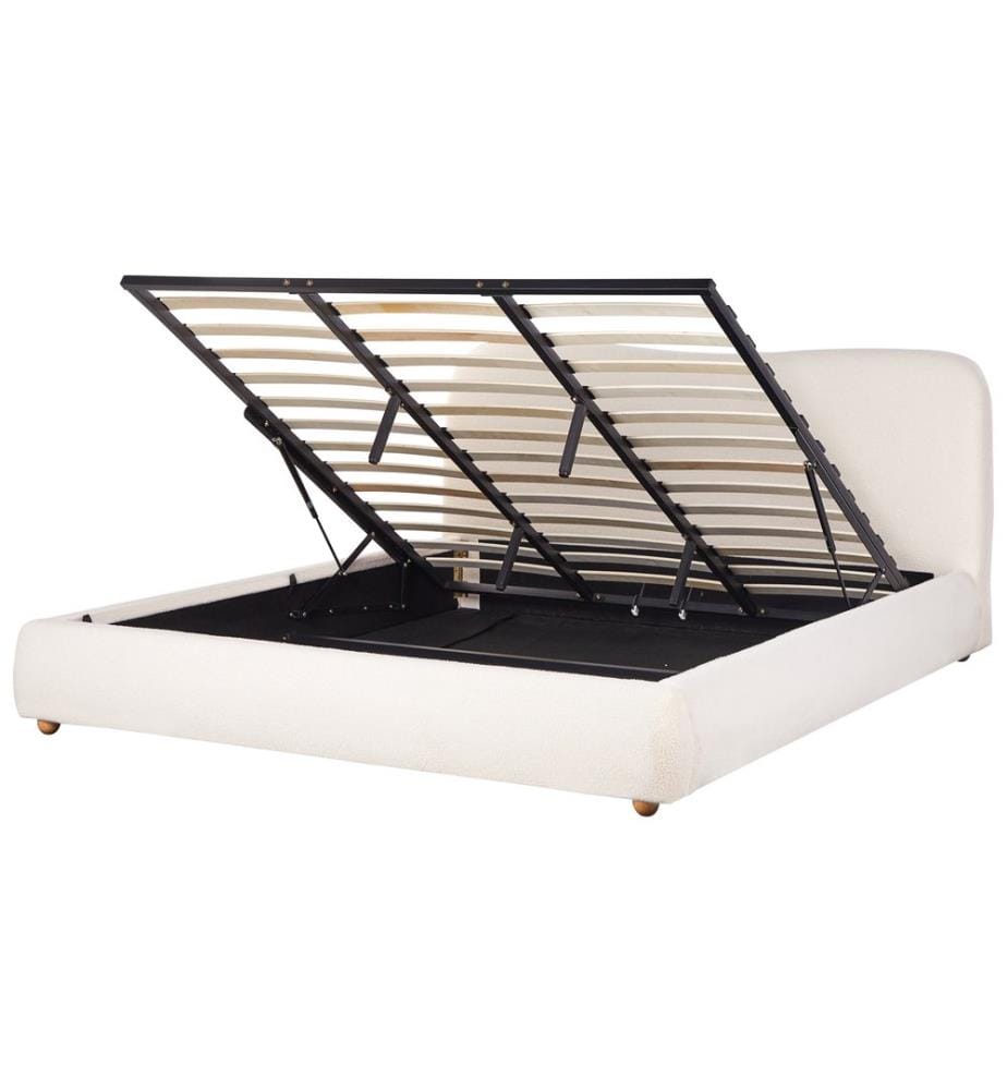 Ottoman Bed Boucle BLAGNAC 180 x 200 cm (EU Super King) Off-White