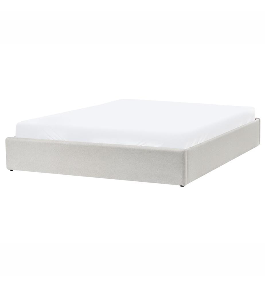 Ottoman Bed without Headboard Fabric DINAN 180 x 200 cm (EU Super King) Light Beige