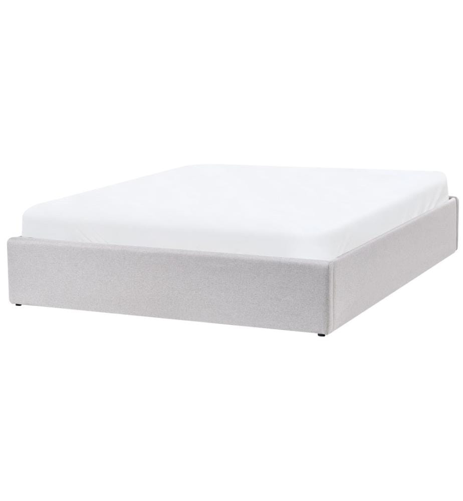 Ottoman Bed without Headboard Fabric DINAN 140 x 200 cm (EU Double) Light Grey