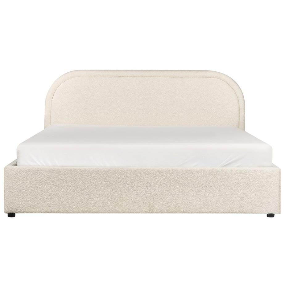 Lit ottoman Bouclé QUILLIEN 140 x 200 cm Beige clair