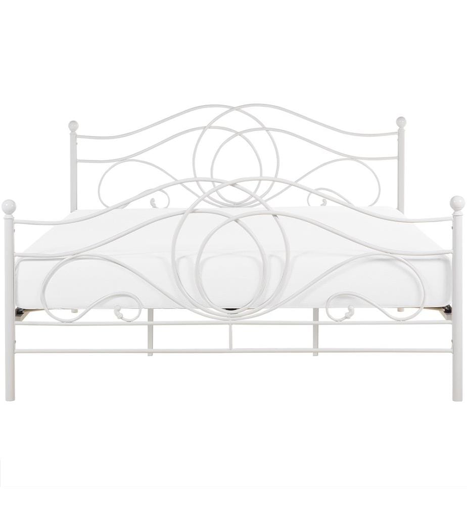 Lit avec sommier Métal LYRA 180 x 200 cm Blanc