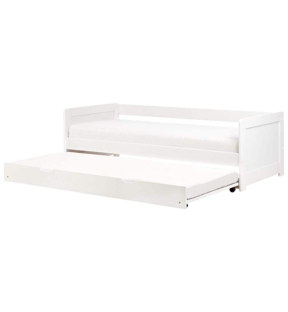 Lit gigogne Bois de pin GRAVELINES 90 x 200 cm Blanc