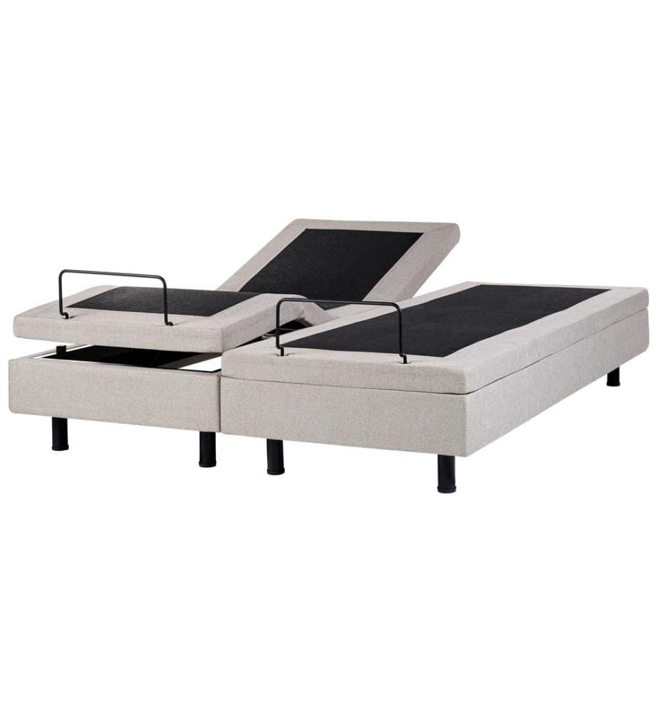 Adjustable Bed without Headboard Fabric DUKE 160 x 200 cm (EU King Size) Beige