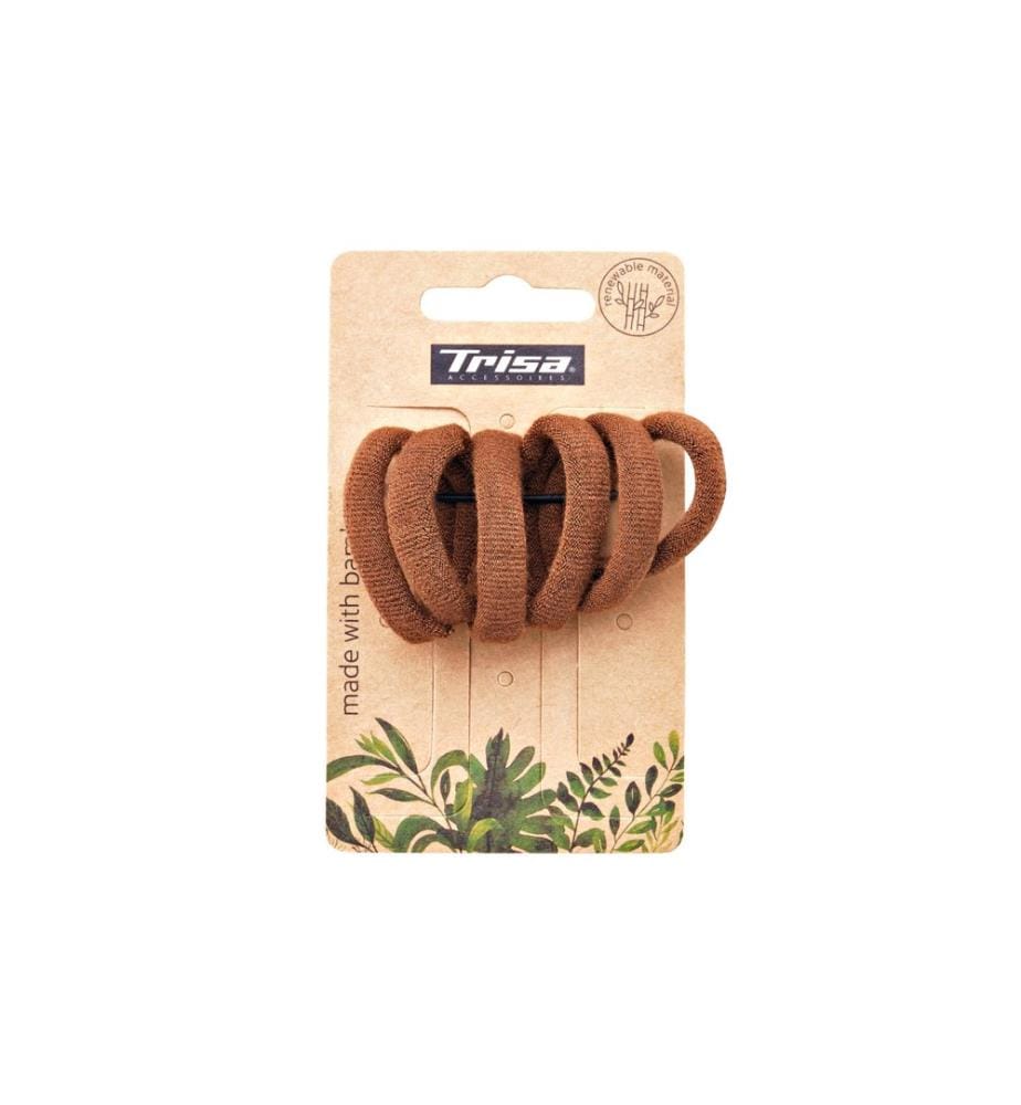 Trisa Accessoires - Élastique pour cheveux We Care 4 cm brun 6 pièces