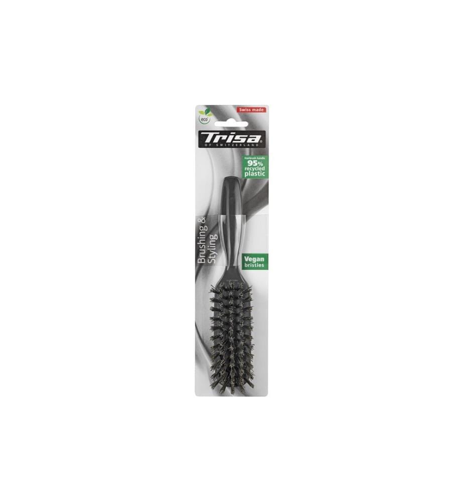 TRISA - Brosse à cheveux Brushing et coiffage végétalien Noir