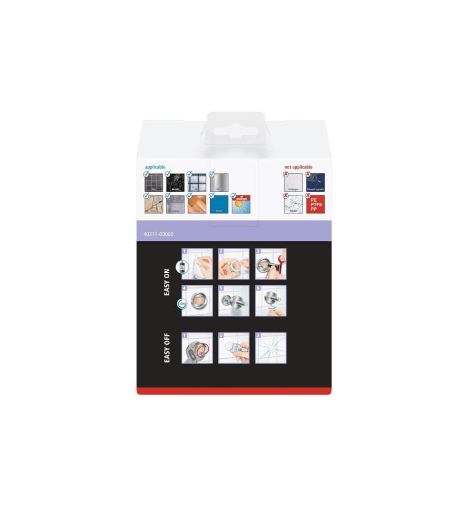 TESA - Support de sèche-cheveux Moon sans perçage, argent