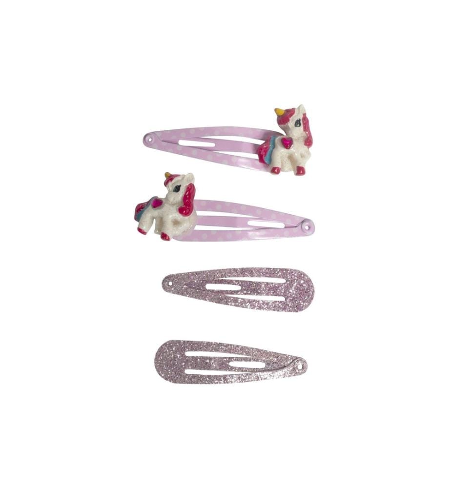 Parsa Beauty - Kids Haarclips, Einhorn und Glitzer 4 Stück