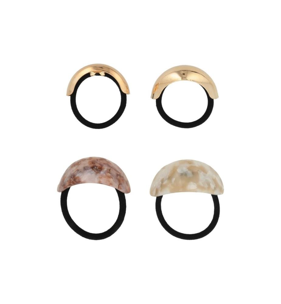 Trisa Accessoires - Haargummi Set Gold/Bordeaux/Beige