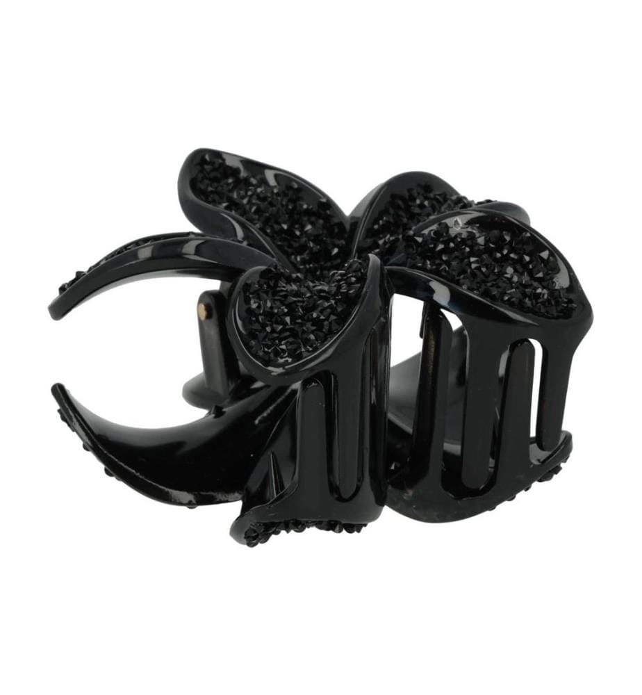Trisa Accessoires - Pince à cheveux Lotus avec effet cristal, noir