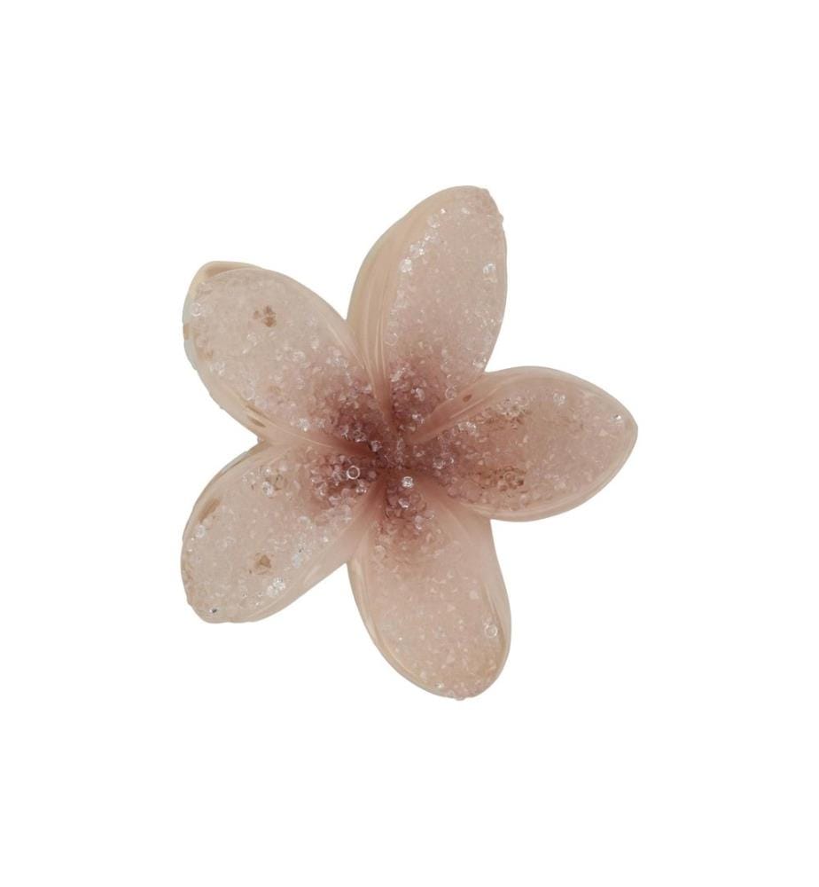 SOLEY - Pince à cheveux en forme de fleur Beige 8 cm