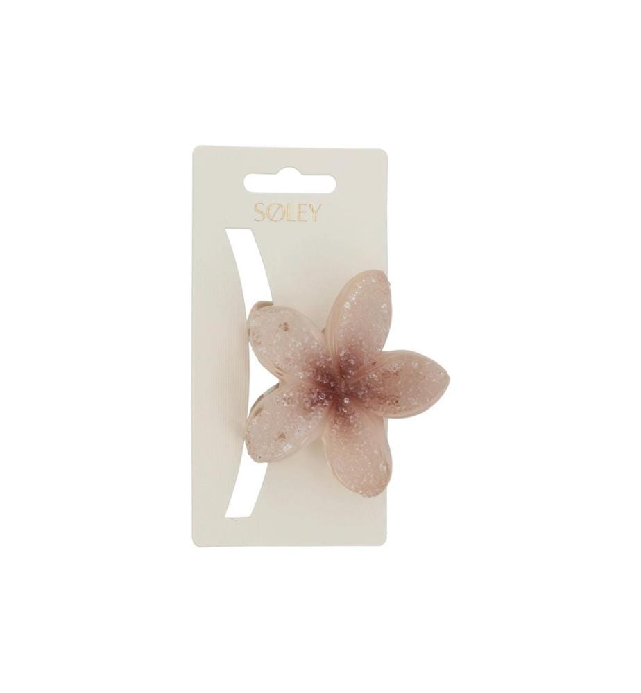 SOLEY - Pince à cheveux en forme de fleur Beige 8 cm