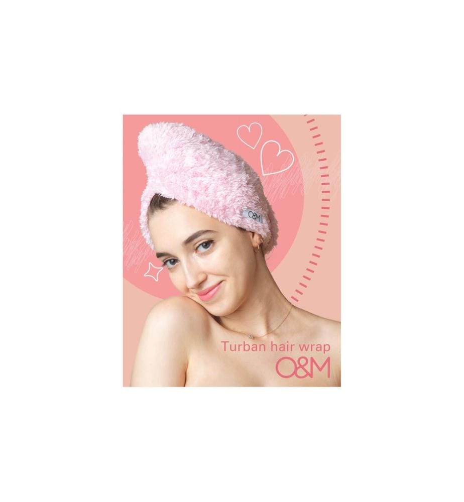 O & M - Turban Hair Wrap Turban Hair Wrap Pink Fibre micro tissée rose