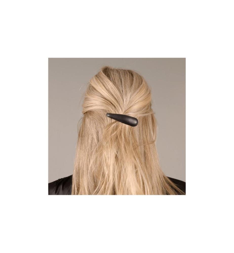 corinne - Vegan Barrette Haarspange Leder Schwarz