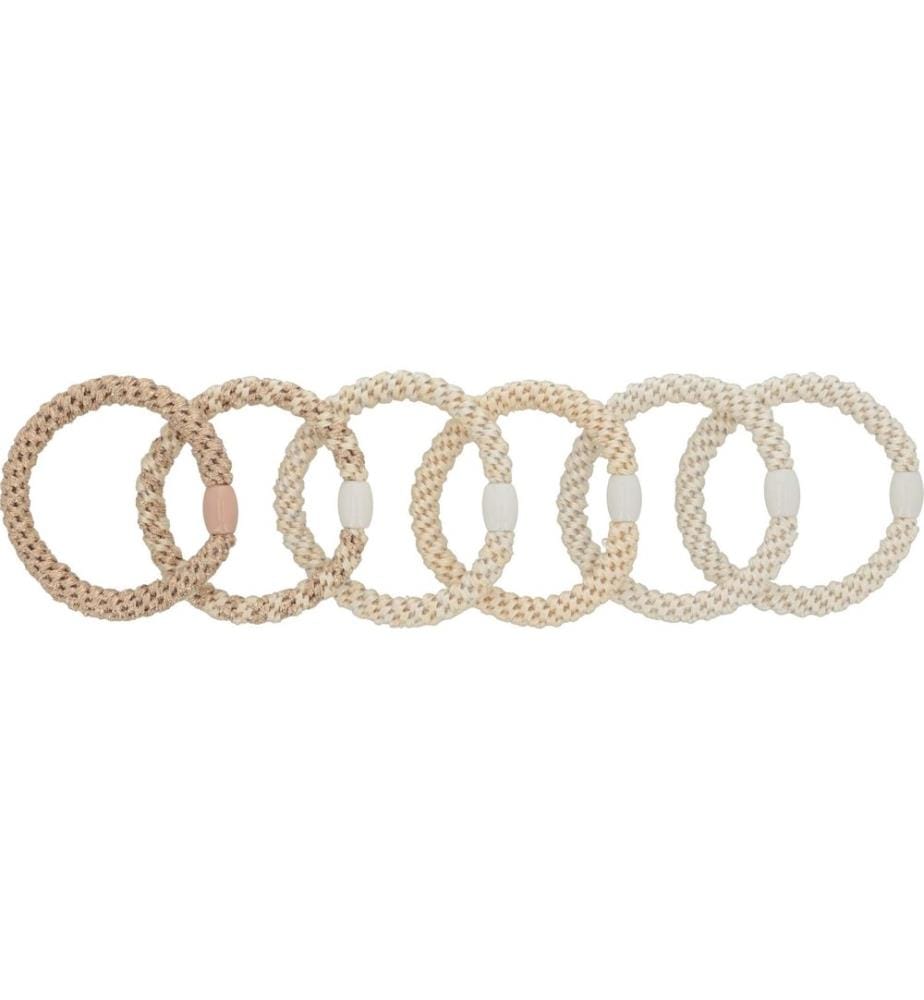 SOLEY - Élastique pour cheveux Nordic Elastics 6 pièces Beige, Or