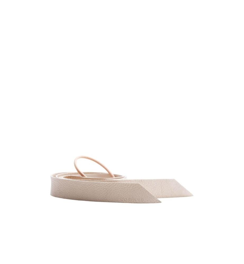 corinne - Bracelet en cuir long crème