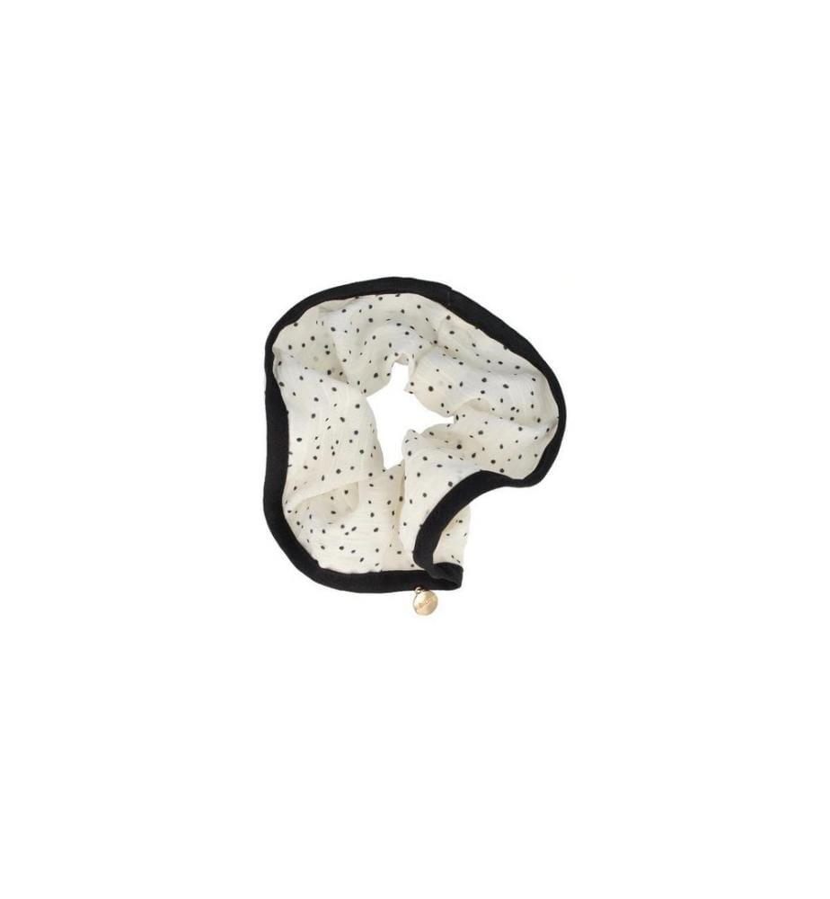 Parsa Beauty Scrunchie Punkte weiss, schwarze