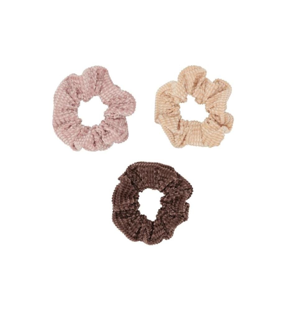 Body Mind Soul scrunchies Yoga – Rose, Beige, Marron 3 pièces