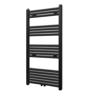 Sèche-serviettes eau chaude à rails droits noir 600x1160 mm