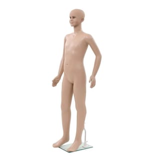Ganzkörper-Schaufensterpuppe Kind mit Glassockel Beige 180 cm
