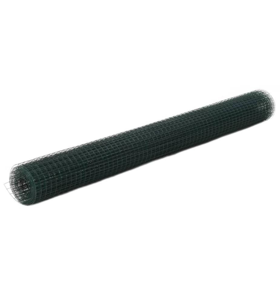 Grillage acier avec revêtement en PVC 10x1,5 m vert