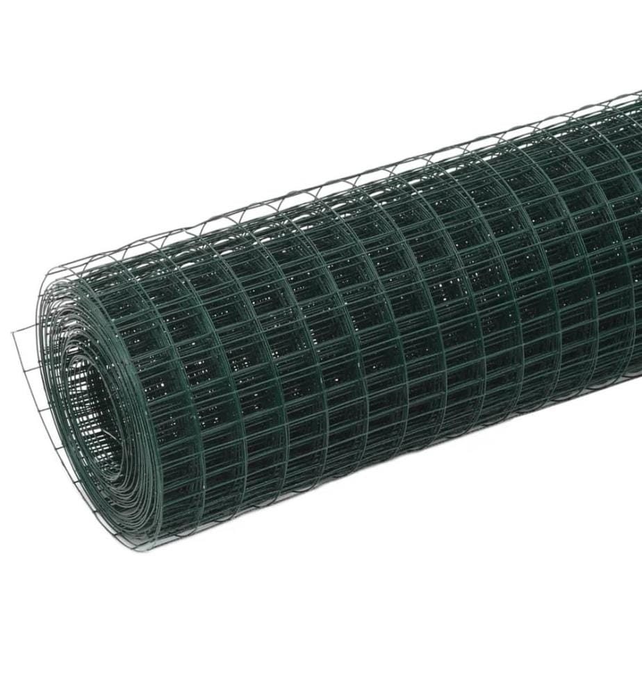 Grillage acier avec revêtement en PVC 10x1,5 m vert