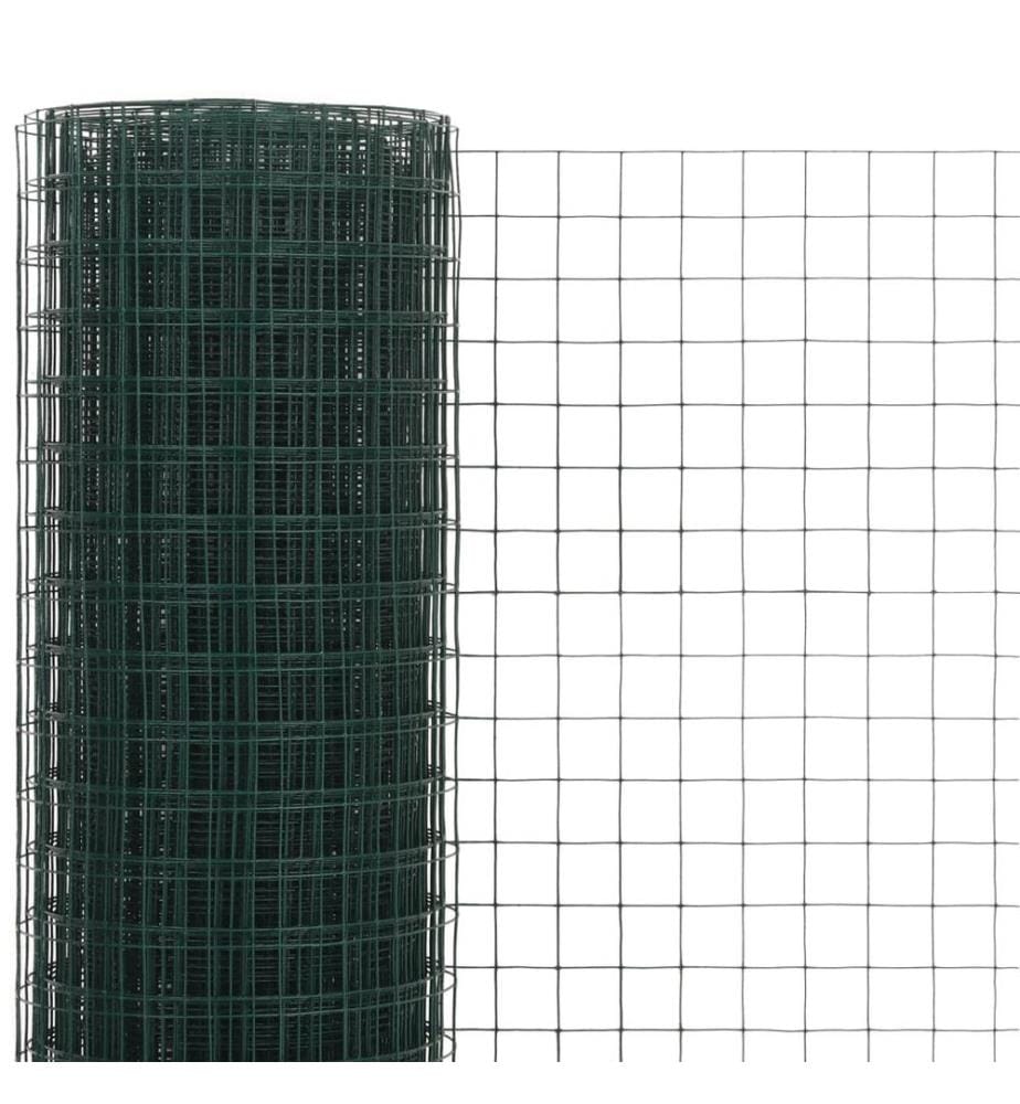 Grillage acier avec revêtement en PVC 10x1,5 m vert