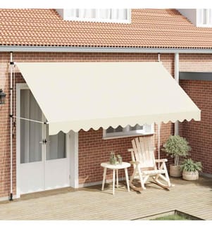 Einziehbare Markise Handbetrieben 400 cm Cremeweiss