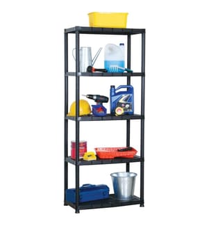 Lagerregal 5-Tier Schwarz 71x38x170 cm Kunststoff