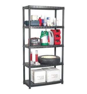 Lagerregal 5-Tier Schwarz 91,5x45,7x185 cm Kunststoff