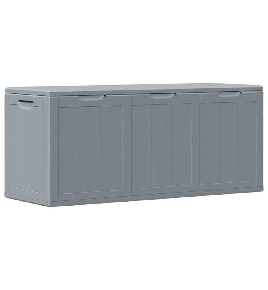 Boîte de rangement de jardin 270 L Gris PP aspect bois